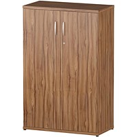 Impulse Medium Cupboard, 2 Shelves, 1200mm High, Walnut