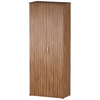 Impulse Extra Tall Cupboard, 4 Shelves, 2000mm High, Walnut