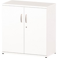 Impulse Low Cupboard, 1 Shelf, 800mm High, White