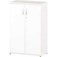Impulse Medium Cupboard, 2 Shelves, 1200mm High, White