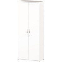 Impulse Extra Tall Cupboard, 4 Shelves, 2000mm High, White