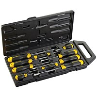 Stanley Cushion Grip 10 Piece Pozidriv Screwdriver Set 2-65-014