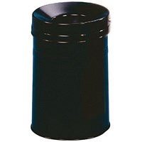 Fire Extinguishing Lid Waste Bin, 31 Litre, Black