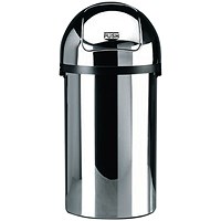 Push Bin, 50 Litre, Chrome Push Bin, 50 Litre, Chrome
