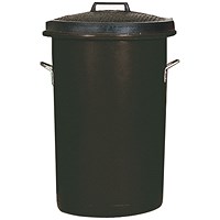 Heavy Duty Coloured Dustbin, 85 Litre, Black Heavy Duty Coloured Dustbin, 85 Litre, Black