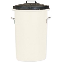Heavy Duty Coloured Dustbin, 85 Litre, White Heavy Duty Coloured Dustbin, 85 Litre, White