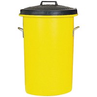 Heavy Duty Coloured Dustbin, 85 Litre, Yellow Heavy Duty Coloured Dustbin, 85 Litre, Yellow