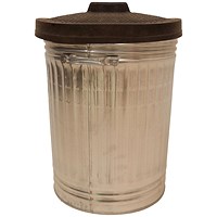 Galvanised Dustbin with Rubber Lid, 90 Litre, Silver Galvanised Dustbin with Rubber Lid, 90 Litre, Silver