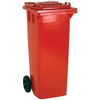 Wheelie Bin, 140 Litre, Red