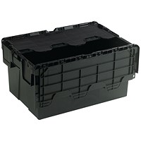 Black Attached Lid Container 54L 375814 Black Attached Lid Container 54L 375814