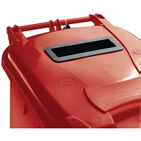 Confidential Waste Wheelie Bin, 120 Litre, Red
