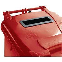 Confidential Waste Wheelie Bin, 140 Litre, Red