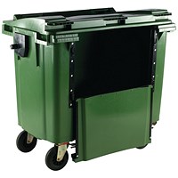Dumpster with Drop Down Front, 770 Litre, Green