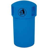 VFM Spacebin Hooded Plastic/Galvinised Liner Tidyman 145L Blue