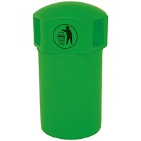 VFM Spacebin Hooded Plastic/Galvinised Liner Tidyman 145L Green