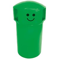 VFM Spacebin Hooded Plastic/Galvinised Liner Face Logo 145L Grn