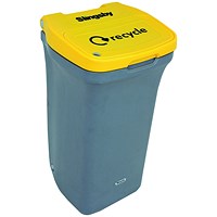 VFM Designer Wheelie Bin Recycling No Lock 90 Litre Yellow