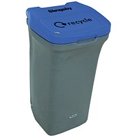 VFM Designer Wheelie Bin Recycling No Lock 90 Litre Blue