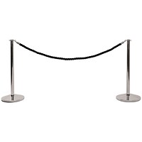 VFM Barrier Posts H990mm Silver (Pack of 2)