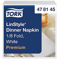 Tork Linstyle Dinner Napkin White 8 Fold (Pack of 50)