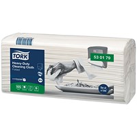 Tork Heavy-Duty Folded Cleaning Cloth, 415x355mm, 105 Sheets, White, Pack of 4
