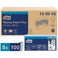 Tork W4 2-Ply Wiping Paper Plus Roll, 510m, White, Pack of 5