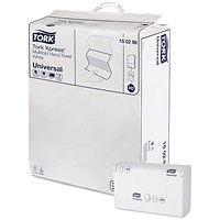 Tork H2 Xpress Universal Z-Fold 2-Ply Multifold Hand Towels, White, Pack of 4266