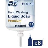 Tork S1 Liquid Hand Wash Cartridge, 1 Litre, Pack of 6