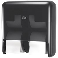 Tork OptiServe Coreless 4-Roll Toilet Roll Dispenser, Black Tork OptiServe Coreless 4-Roll Toilet Roll Dispenser, Black