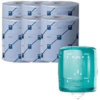 Tork M4 Reflex 2-Ply Wiper Roll, 150m, Blue, Pack of 6 - Get Free Tork M4 Reflex Centrefeed Dispenser