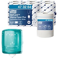 Tork M4 Reflex 2-Ply Wiper Roll, 150m, White, Pack of 6 - Get Free Tork M4 Reflex Centrefeed Dispenser