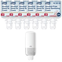 Tork A4 Alcohol-Free Foam Sanitiser, 1 Litre, Pack of 6 - Get Tork S4 Foam Hand Wash Dispenser, 1 Litre Free