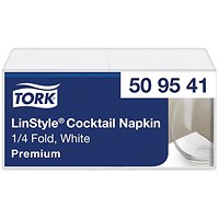 Tork Linstyle Cocktail Napkin White 4 Fold (Pack of 100)