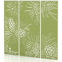 Sch! Acoustic Wall Panel - Pine (3 panels) - Lime Green