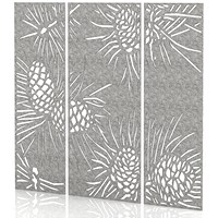 Sch! Acoustic Wall Panel - Pine (3 panels) - Pebble Light Grey