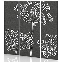 Sch! Acoustic Wall Panel - Wildflower (3 panels) - Graphite Charcoal