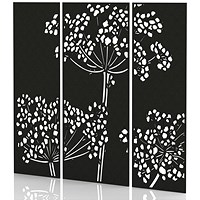 Sch! Acoustic Wall Panel - Wildflower (3 panels) - Raven Black