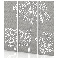Sch! Acoustic Wall Panel - Wildflower (3 panels) - Pebble Light Grey