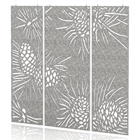 Sch! Acoustic Hanging Wall Panel - Pine (3 panels) - Pebble Light Grey