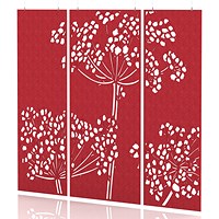 Sch! Acoustic Hanging Wall Panel - Wildflower (3 panels) - Poppy Red