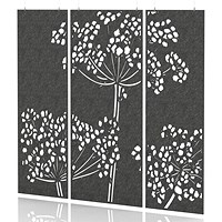 Sch! Acoustic Hanging Wall Panel - Wildflower (3 panels) - Graphite Charcoal