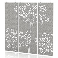 Sch! Acoustic Hanging Wall Panel - Wildflower (3 panels) - Pebble Light Grey