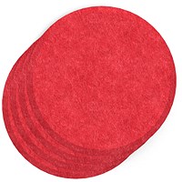 Sch! Acoustic Wall Tile - Set of 4 - Bevelled Edge - Circle - Poppy Red