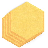Sch! Acoustic Wall Tile - Set of 4 - Bevelled Edge - Hexagon - Buttercup Yellow
