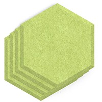 Sch! Acoustic Wall Tile - Set of 4 - Bevelled Edge - Hexagon - Lime Green