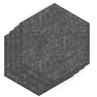 Sch! Acoustic Wall Tile - Set of 4 - Bevelled Edge - Hexagon - Graphite Charcoal