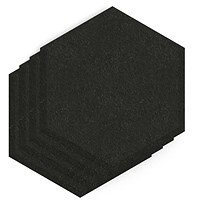 Sch! Acoustic Wall Tile - Set of 4 - Bevelled Edge - Hexagon - Raven Black