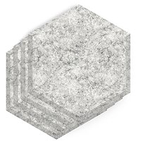 Sch! Acoustic Wall Tile - Set of 4 - Bevelled Edge - Hexagon - Pebble Light Grey
