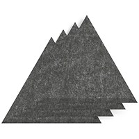 Sch! Acoustic Wall Tile - Set of 4 - Bevelled Edge - Triangle - Graphite Charcoal