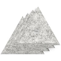 Sch! Acoustic Wall Tile - Set of 4 - Bevelled Edge - Triangle - Pebble Light Grey